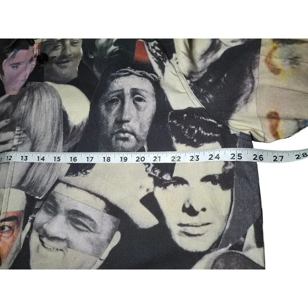 F*cking Awesome Faces Collage Trench Coat XL Streetwear Graphic Print